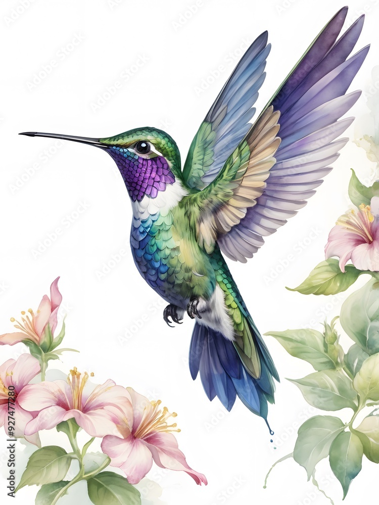 Vibrant Hummingbird in Flight Vibrant Hummingbird in Flight