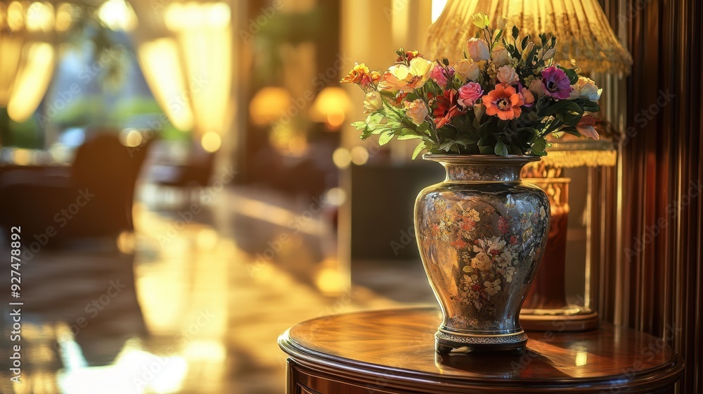 Radiant Sunset Light Casting Warm Glow on Elegant Floral Arrangement Radiant Sunset Light Casting Warm Glow on Elegant Floral Arrangement