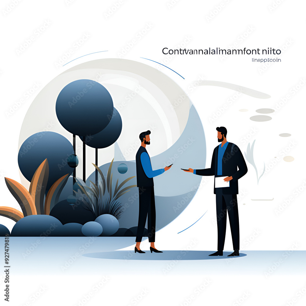 Illustration of two business men talking Illustration of two business men talking