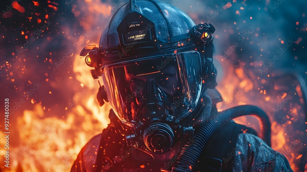 Futuristic Soldier in Apocalyptic Battle with Explosive Chaos in Dramatic Cinematic Scene Futuristic Soldier in Apocalyptic Battle with Explosive Chaos in Dramatic Cinematic Scene