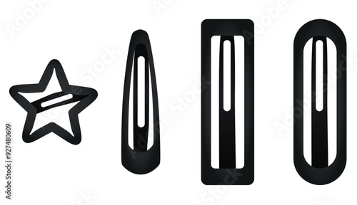 Hair clips set. vector illustration