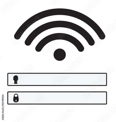 Wifi username and password login. vector