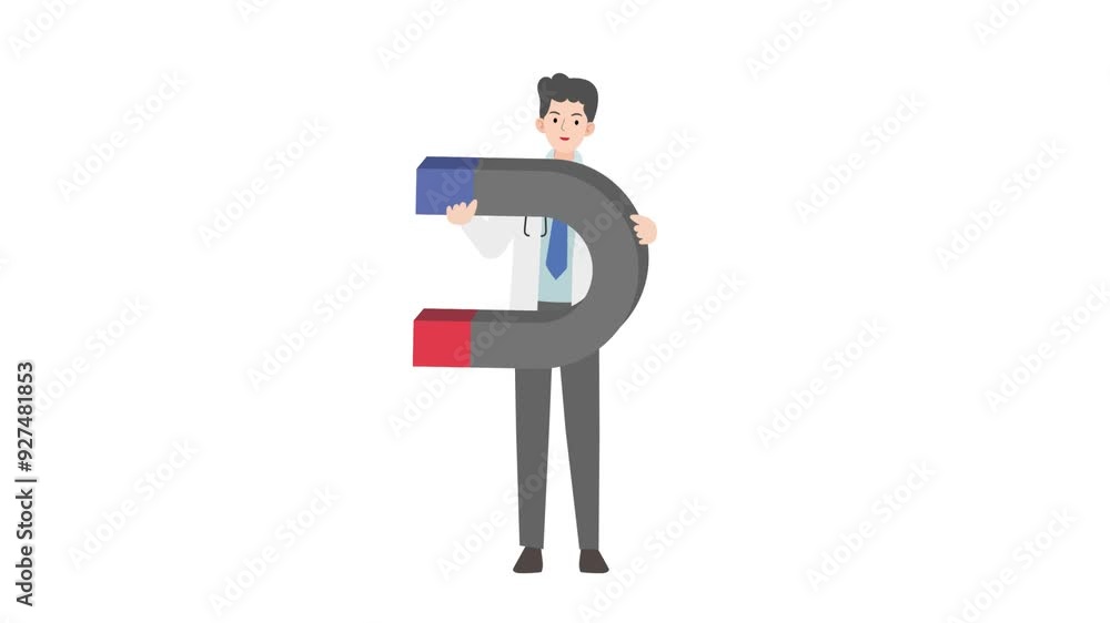 Doctor holding magnet Doctor holding magnet