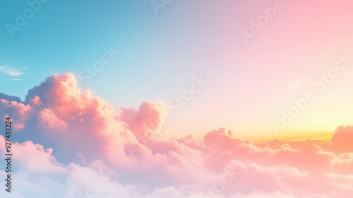 Serene Dawn with Ethereal Pastel Color Palette in Sky and Clouds