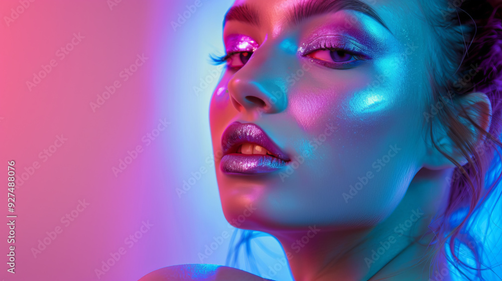 High Fashion Model with Neon Makeup High Fashion Model with Neon Makeup