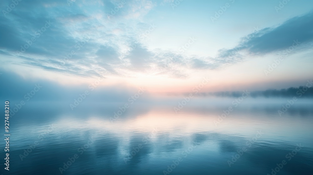 Serene Morning by the Misty Lake Serene Morning by the Misty Lake