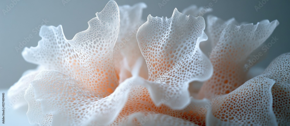 Abstract Coral-Like Structure in White and Orange Hues Abstract Coral-Like Structure in White and Orange Hues