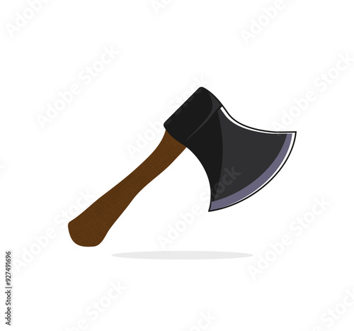 wooden axe blade vector element illustration