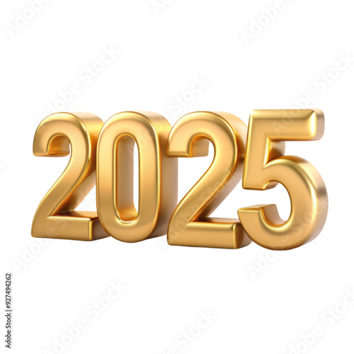 A gold number 2025