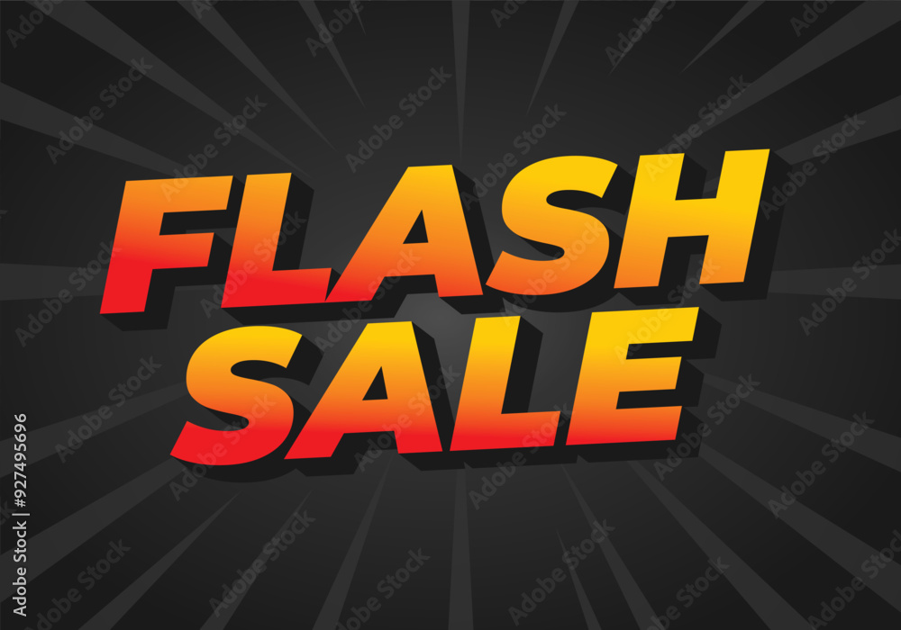Obraz premium Flash sale. Text effect in 3D style for digital or pint promotion