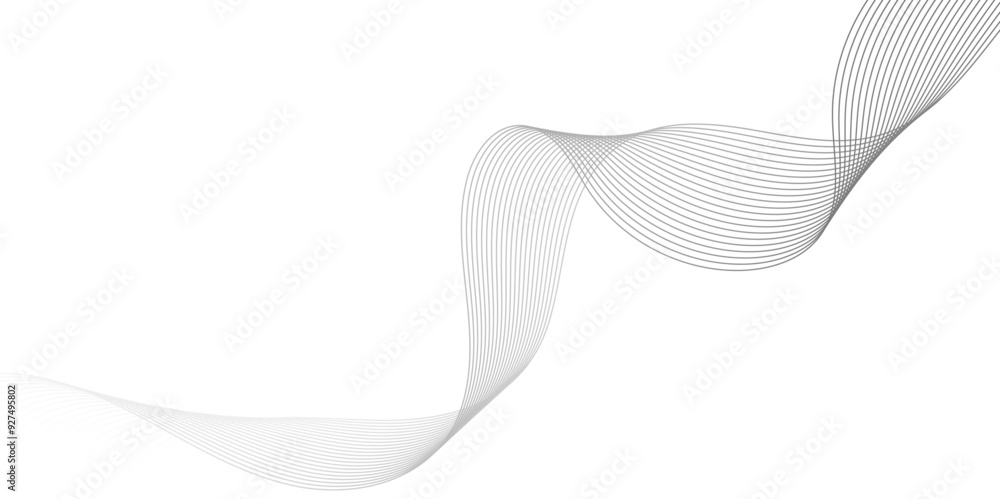 Abstract gray wave dynamic curve lines background. Energy technology ...