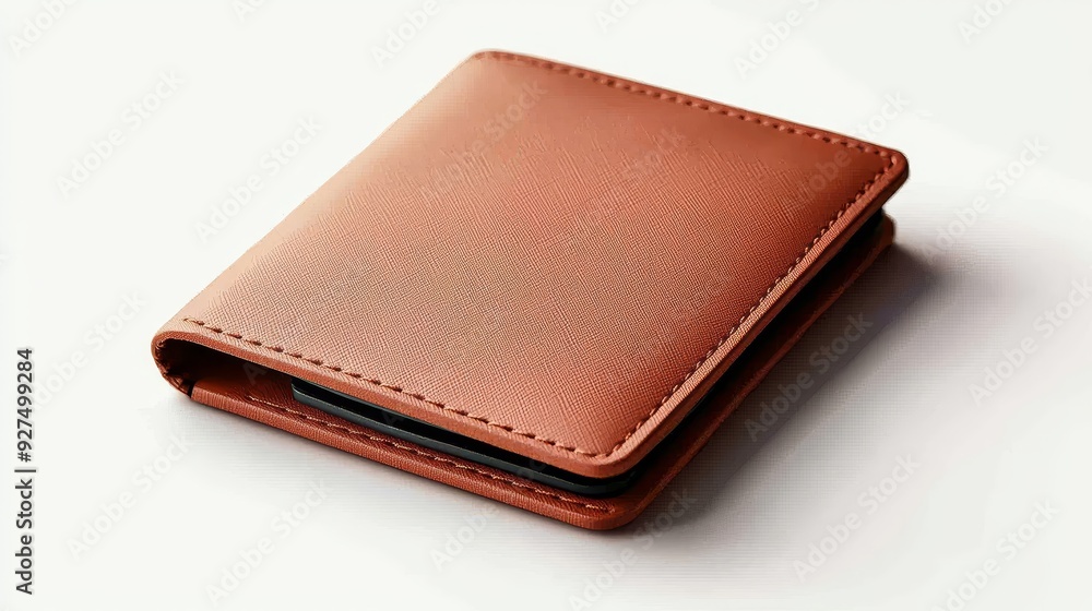 A stylish brown leather wallet with a sleek design, ideal for organization and elegance in everyday use. A stylish brown leather wallet with a sleek design, ideal for organization and elegance in everyday use.