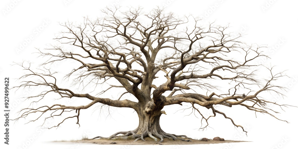 Obraz premium Old dead spooky tree isolated on white background or transparent background.