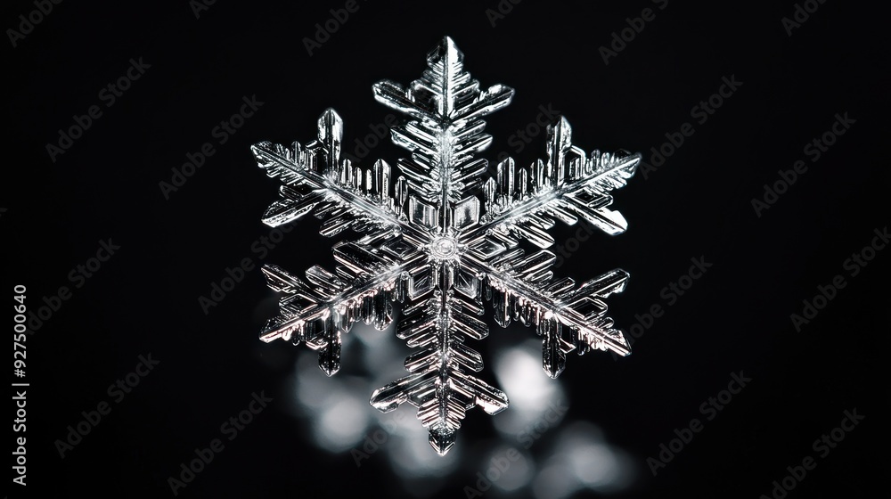 A Close-Up View of a Detailed Snowflake A Close-Up View of a Detailed Snowflake