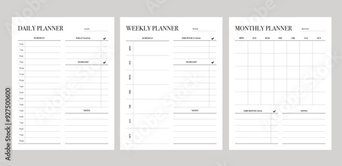 Daily, weekly and monthly planner
