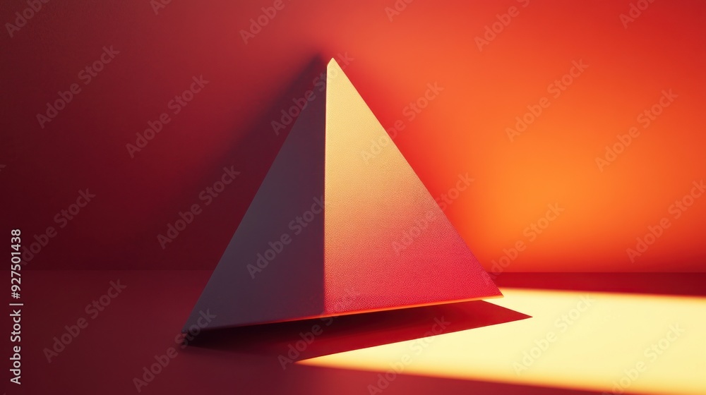 Fototapeta premium Pyramid in Red and Orange Light
