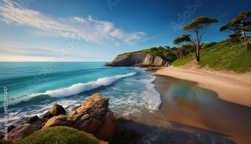 Obraz na płótnie Côte Sauvage et Paradis Bleu w salonie