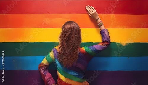 Obraz na płótnie Célébration de la Fierté avec un Arc-en-Ciel LGBTQ+ w salonie