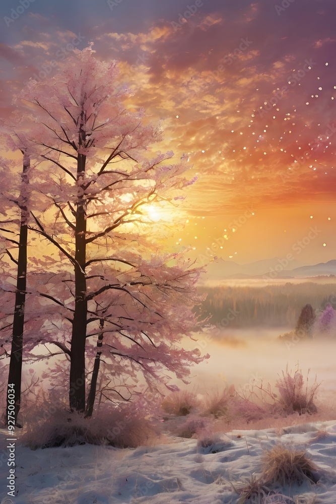 Obraz premium sunset in the mountains