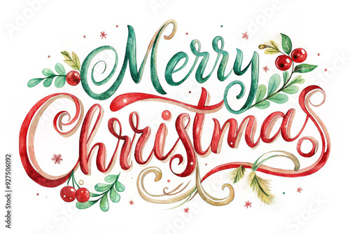 Merry Christmas watercolor