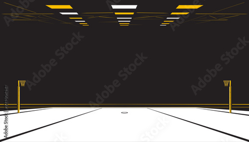 Netball court. Sports concept