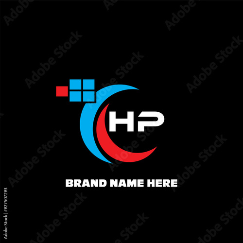 HP letter logo modern logo design on black color background 