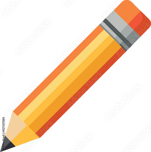 A yellow School pencil icon design with rubber vector illustration on white background generated Ai