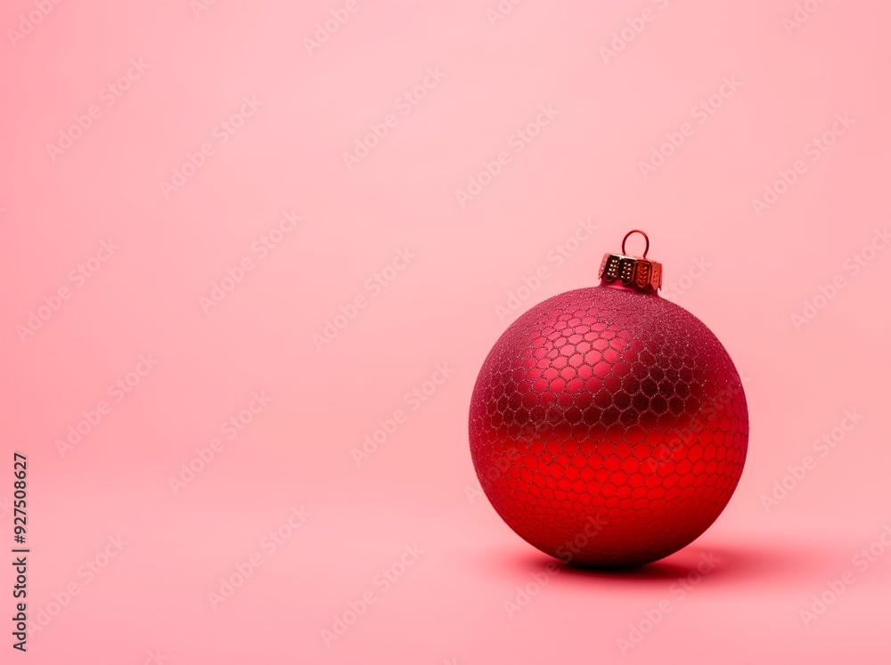 Christmas bauble on plain pink background Christmas bauble on plain pink background