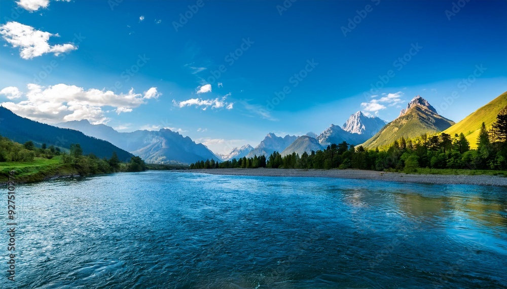 Obraz premium River in the Heart of Mountains