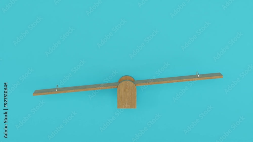 wooden seesaw swing animation with blue screen background wooden seesaw swing animation with blue screen background