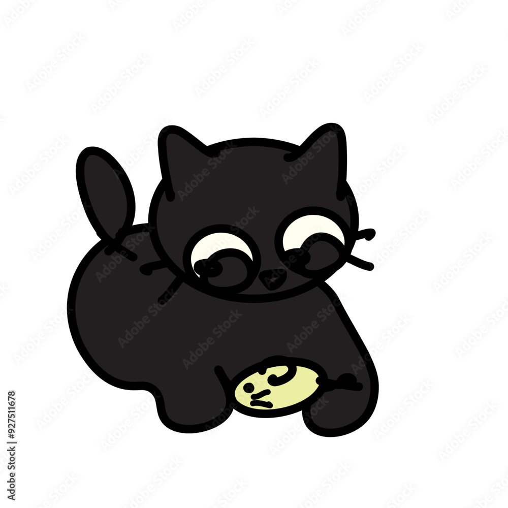 Fototapeta premium black cat,cute,animal,vector,black