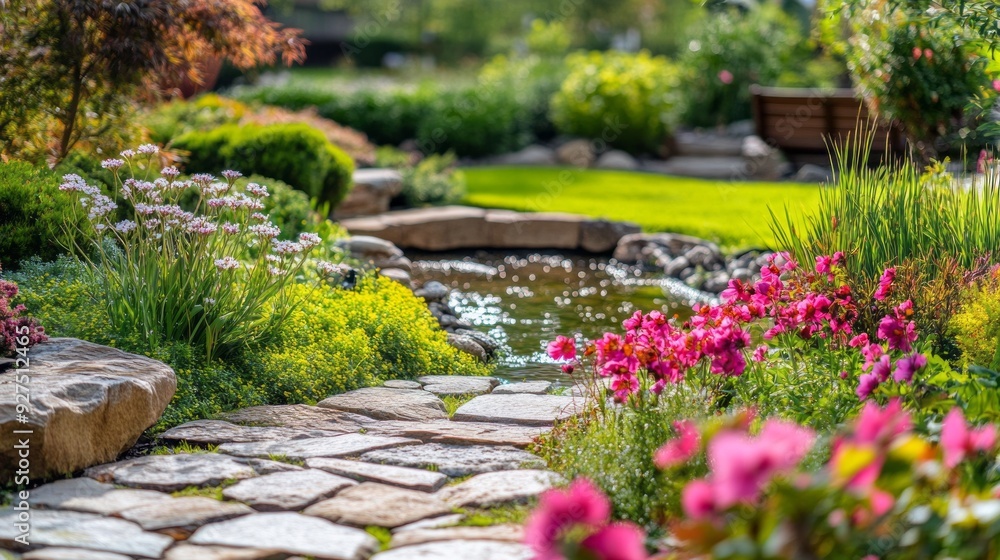 Peaceful Garden Bloom: Tranquil Landscape Photography Peaceful Garden Bloom: Tranquil Landscape Photography