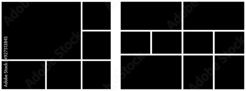 Empty photo collage frame set wall picture album modern background collection design