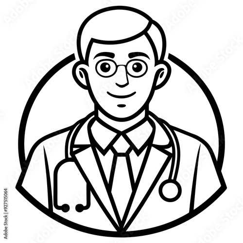 A line art doctor icon
