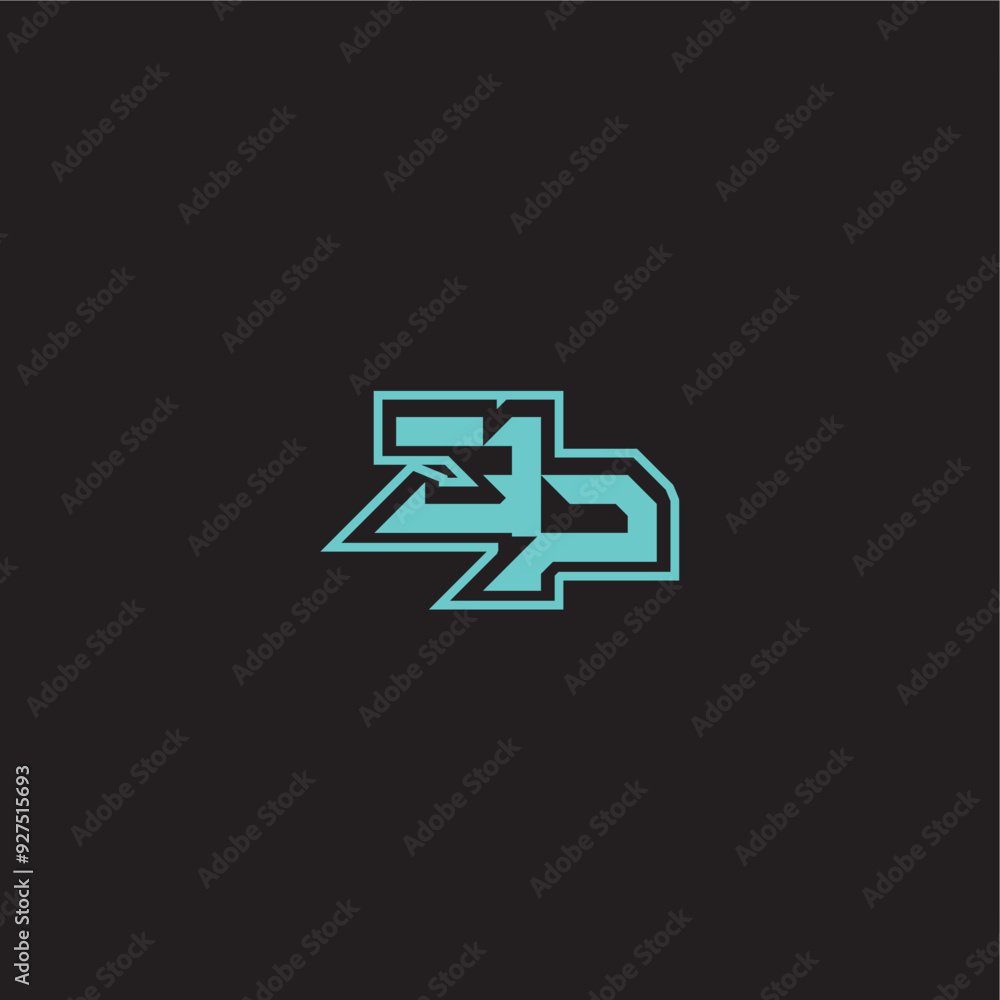 blue esport dynamic gaming monogram logo letter sporty and bold concept JP blue esport dynamic gaming monogram logo letter sporty and bold concept JP