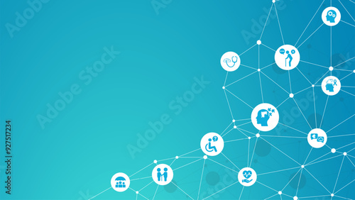 Alzheimer's and dementia vector illustration. Concept on assistance and care for patients with memory issues, brain disease , memory loss , Alzheimer