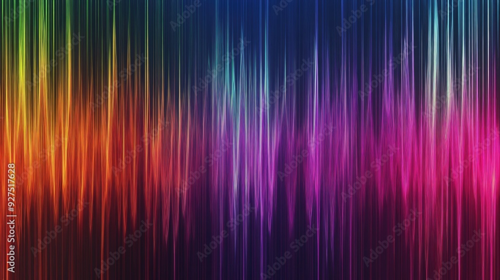 Abstract background with colorful sound wave lines in a rainbow gradient. Dynamic illustration of speech or audio with vibrant hues and flowing motion. Abstract background with colorful sound wave lines in a rainbow gradient. Dynamic illustration of speech or audio with vibrant hues and flowing motion.