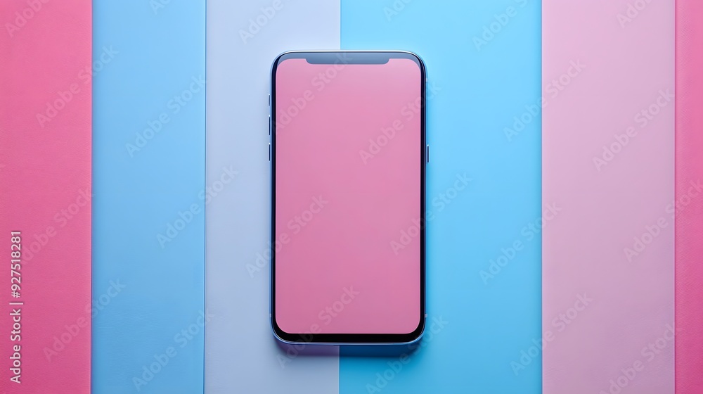 Clean design featuring a blank smartphone screen on a pastel background, perfect for social media story content. Clean design featuring a blank smartphone screen on a pastel background, perfect for social media story content.