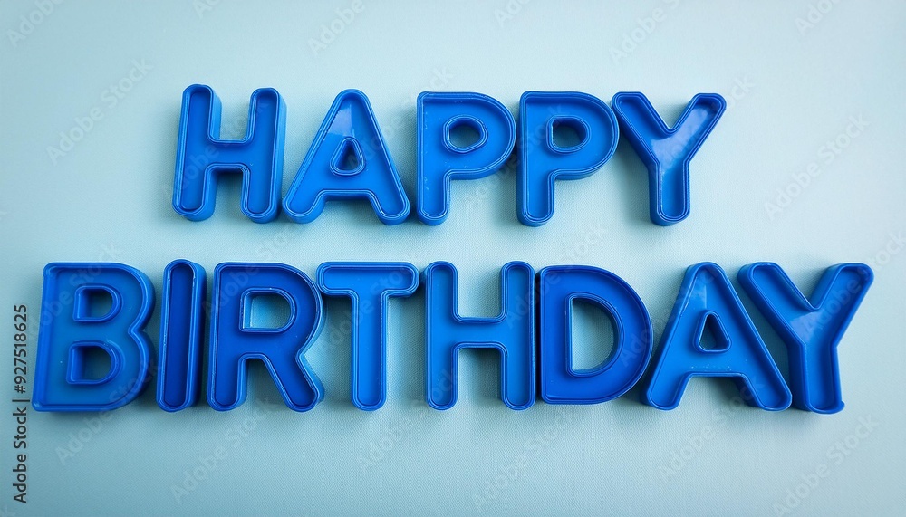 Blue Letter Magnets Forming 'Happy Birthday' Blue Letter Magnets Forming 'Happy Birthday'