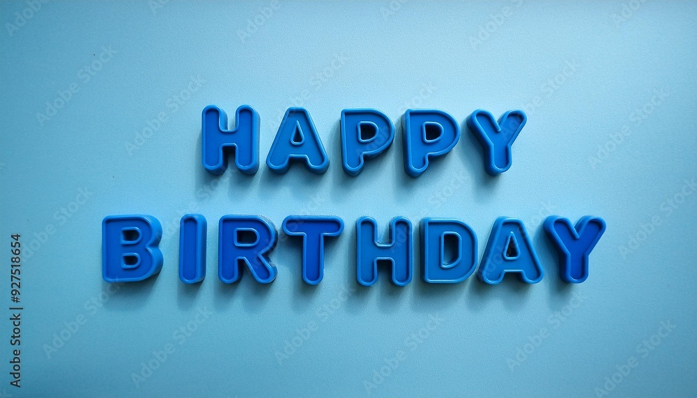 Blue Letter Magnets Forming 'Happy Birthday' Blue Letter Magnets Forming 'Happy Birthday'