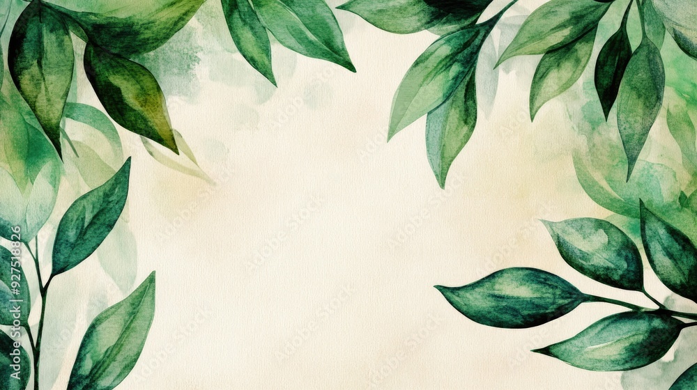 Artistic watercolor composition of hand-drawn green leaves, creating a soft and organic background. The elegant, nature-inspired design suits invitations, packaging, and more. Artistic watercolor composition of hand-drawn green leaves, creating a soft and organic background. The elegant, nature-inspired design suits invitations, packaging, and more.