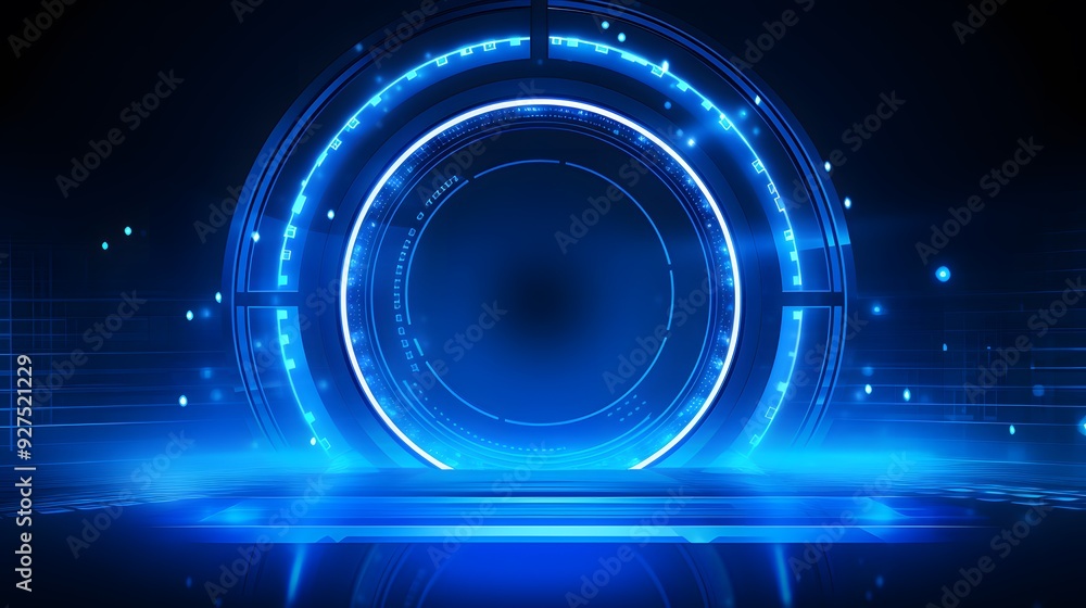 blue Abstract technology background circles digital hi-tech technology design background. concept innovation. vector illustration blue Abstract technology background circles digital hi-tech technology design background. concept innovation. vector illustration