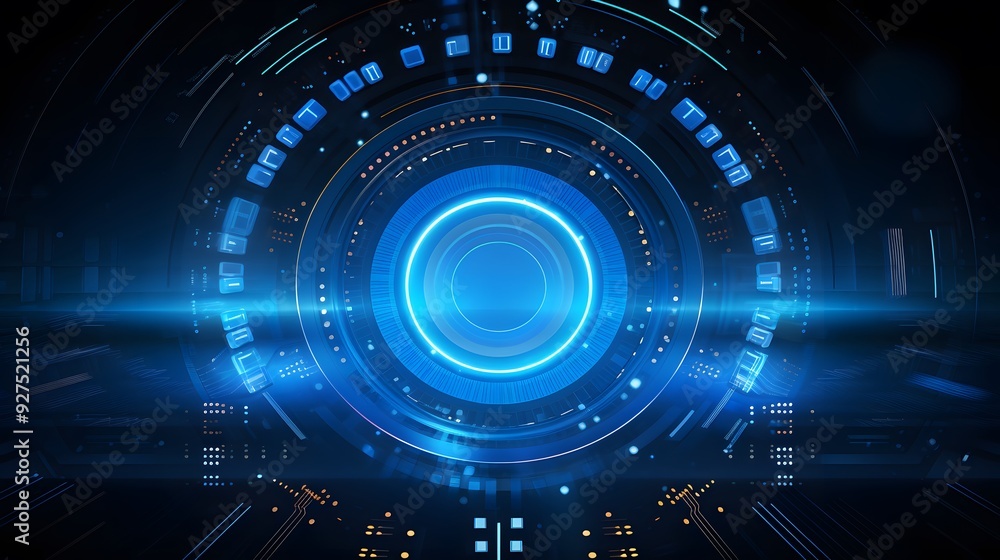 Obraz premium blue Abstract technology background circles digital hi-tech technology design background. concept innovation. vector illustration