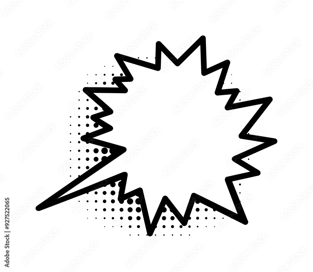 Comic speech bubble with halftone shadow. Illustration in pop art style Comic speech bubble with halftone shadow. Illustration in pop art style