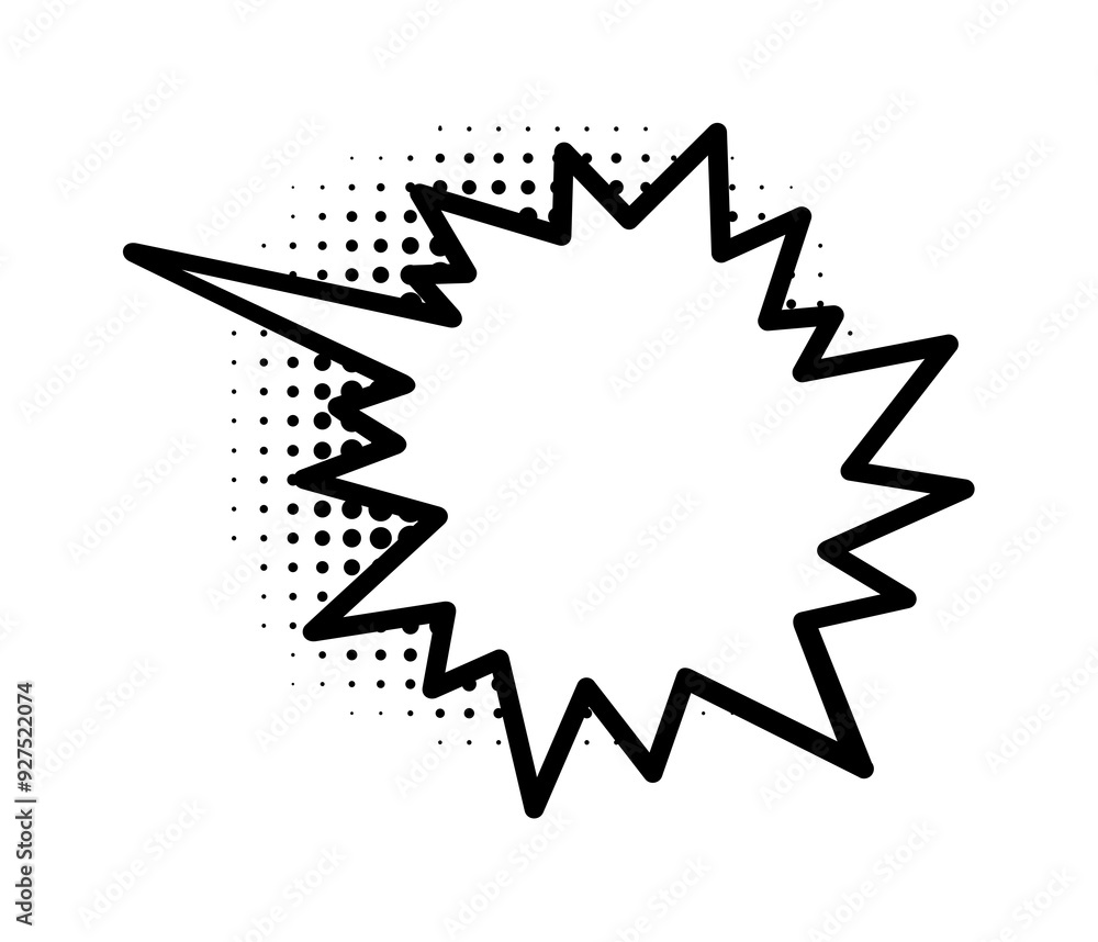 Comic speech bubble with halftone shadow. Illustration in pop art style Comic speech bubble with halftone shadow. Illustration in pop art style