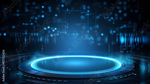 Wallpaper Mural blue Abstract technology background circles digital hi-tech technology design background. concept innovation. vector illustration Torontodigital.ca