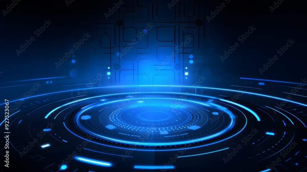 Fototapeta premium blue Abstract technology background circles digital hi-tech technology design background. concept innovation. vector illustration