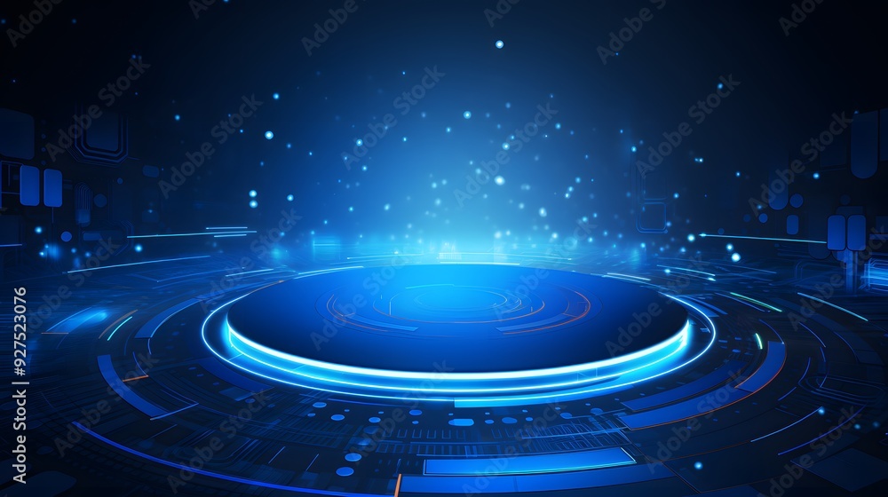 blue Abstract technology background circles digital hi-tech technology design background. concept innovation. vector illustration blue Abstract technology background circles digital hi-tech technology design background. concept innovation. vector illustration