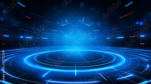 blue Abstract technology background circles digital hi-tech technology design background. concept innovation. vector illustration