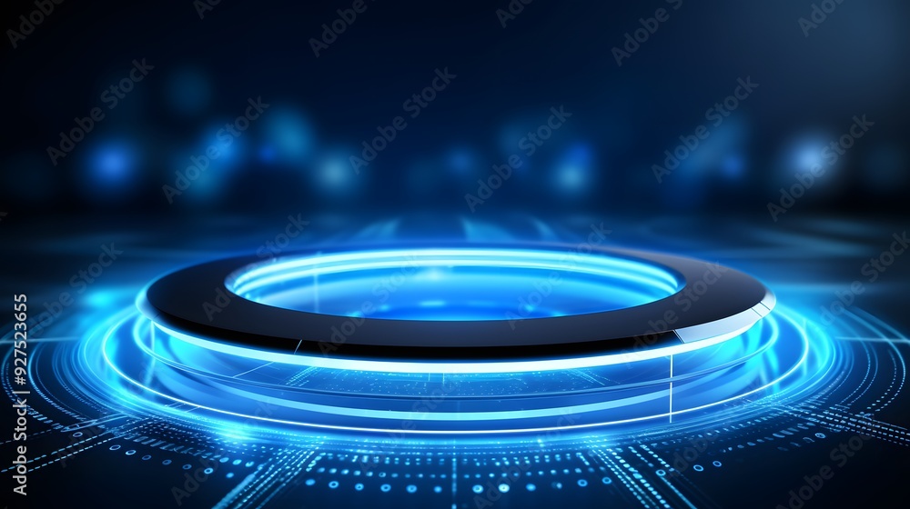 blue Abstract technology background circles digital hi-tech technology design background. concept innovation. vector illustration blue Abstract technology background circles digital hi-tech technology design background. concept innovation. vector illustration